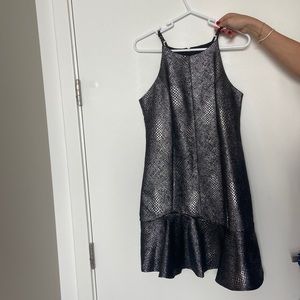 Gray and black metallic dress